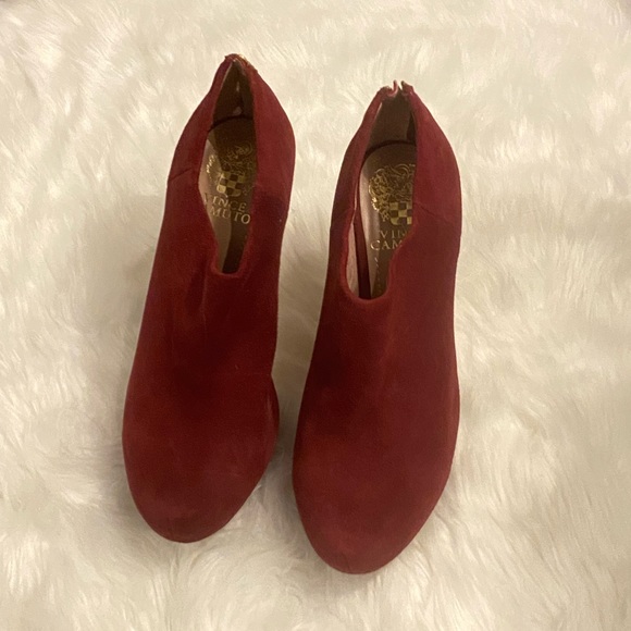 LN Vince Camuto Maroon Burgundy Vive Boot Bootie Suede 7 - Picture 4 of 9